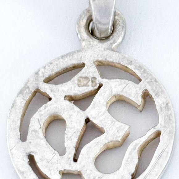 Vintage Sterling Silver 925 Om Symbol Pendant - Picture 5 of 7